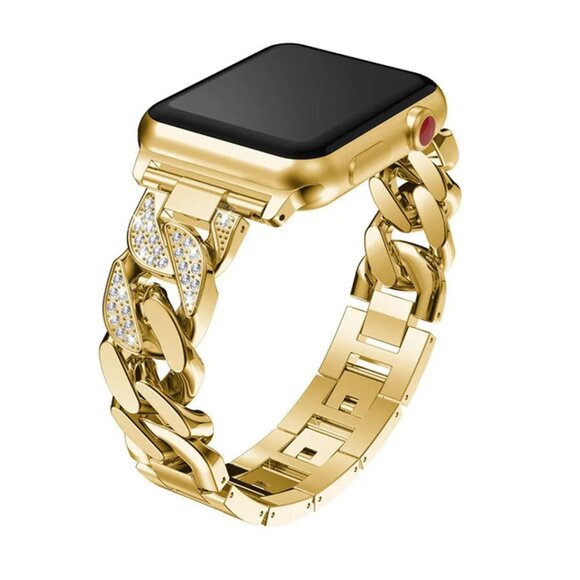 Luxury Watch Strap Metal Band Diamond Chain Bracelet For Apple Watch - Picture 1 of 11